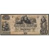 Image 1 : 1800's $50 Canal Bank of New Orleans Obsolete Bank Note
