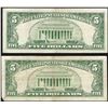 Image 2 : Lot of (2) 1963 $5 Legal Tender Notes