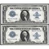 Image 1 : Lot of (2) Consecutive 1923 $1 Silver Certificate Notes