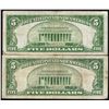 Image 2 : Lot of (2) 1928 $5 Legal Tender Notes