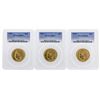 Image 1 : Set of 1910-1912 $10 Indian Head Eagle Gold Coins PCGS MS62