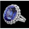 Image 2 : 18KT White Gold 12.01ct Tanzanite and Diamond Ring