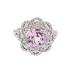 Image 1 : 18Kt White Gold 2.75ct Kunzite and Diamond Ring