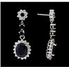Image 2 : 14KT Whtie Gold 8.17ctw Sapphire and Diamond Earrings
