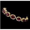 Image 2 : 14KT Yellow Gold 37.85ctw Ruby and Diamond Bracelet