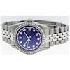 Image 2 : Mens Rolex Stainless Steel Purple String Diamond Datejust Wristwatch