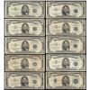 Image 1 : Lot of (10) 1953 $5 Silver Certificate Notes