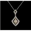 Image 1 : 14KT Two-Tone Gold 0.40ctw Diamond Pendant With Chain