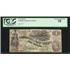 Image 1 : 1862 $1 Confederate States of America Note T-45 PCGS Choice About New 58