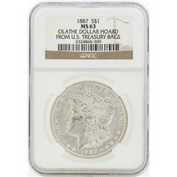 1887 MS63 NGC Morgan Silver Dollar