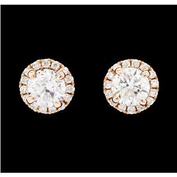 1.64 ctw Diamond Earrings - 14KT Rose Gold