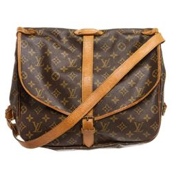 Louis Vuitton Monogram Canvas Leather Saumur 35 cm Messenger Bag