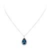 Image 1 : 6.53 ctw London Blue Topaz And Diamond Pendant & Chain - 14KT White Gold