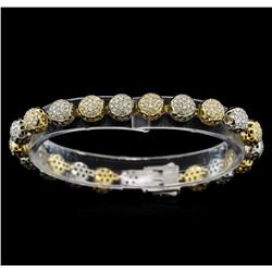 3.35 ctw Diamond Bracelet - 14KT White and Yellow Gold