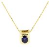 Image 2 : 1.30 ctw Sapphire Pendant - 14KT Yellow Gold