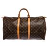 Image 3 : Louis Vuitton Monogram Canvas Leather Keepall 55 cm Duffle Bag Luggage
