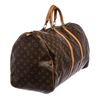 Image 4 : Louis Vuitton Monogram Canvas Leather Keepall 55 cm Duffle Bag Luggage