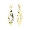 Image 1 : Greek Key Dangle Earrings - 14KT Yellow Gold