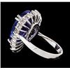Image 3 : GIA Cert 8.74 ctw Tanzanite and Diamond Ring - 14KT White Gold