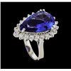 Image 4 : GIA Cert 8.74 ctw Tanzanite and Diamond Ring - 14KT White Gold