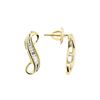 Image 2 : 0.10 ctw Diamond Earrings - 14KT Yellow Gold
