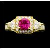 Image 2 : 1.99 ctw Pink Tourmaline and Diamond Ring - 18KT Yellow Gold