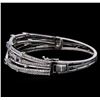 Image 2 : 1.35 ctw Sapphire and Diamond Bracelet - 14KT White Gold