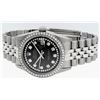 Image 8 : Rolex Mens 36mm Stainless Steel Black String Diamond Datejust Wristwatch