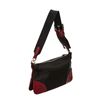 Image 3 : Prada Black Nylon Burgundy Leather Small Shoulder Bag