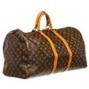 Image 3 : Louis Vuitton Monogram Canvas Leather Keepall 55 cm Duffle Bag Luggage