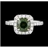 Image 2 : 1.88 ctw Green Diamond Ring - 14KT White Gold
