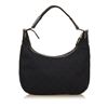 Image 3 : Gucci Black Canvas Jacquard Leather Trim Shoulder Bag