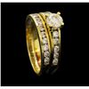 Image 4 : 1.35 ctw Diamond Ring Soldered To Wedding Band - 14KT Yellow Gold
