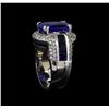 Image 4 : 12.45 ctw Sapphire and Diamond Ring - 14KT White Gold