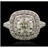 Image 2 : 14KT White Gold EGL Certified 2.45 ctw Round Brilliant Cut Diamond Ring