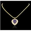 Image 1 : 14KT Yellow Gold 17.40 ctw GIA Cert Tanzanite and Diamond Pendant With Chain