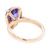 Image 5 : 2.97 ctw Tanzanite And Diamond Ring - 14KT Rose Gold