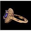 Image 3 : 2.75 ctw Tanzanite and Diamond Ring - 14KT Rose Gold