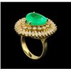 Image 4 : 14KT Yellow Gold GIA Certified 7.47 ctw Emerald and Diamond Ring
