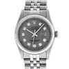 Image 6 : Rolex Mens 36mm Stainless Steel Slate Grey Diamond Datejust Wristwatch