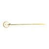 Image 1 : 0.03 ctw Diamond and Pearl Stick Pin - 14KT Yellow and White Gold