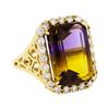 Image 1 : 15.20 ctw Ametrine And Diamond Ring - 14KT Yellow Gold