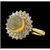 Image 1 : 2.65 ctw Opal and Diamond Ring - 14KT Yellow Gold