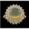 Image 2 : 2.65 ctw Opal and Diamond Ring - 14KT Yellow Gold