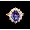 Image 2 : 14KT Rose Gold 3.30 ctw Tanzanite and Diamond Ring