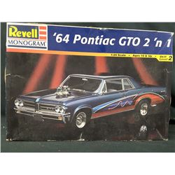 REVELL  '64 PONTIAC GTO  - 2 in1 - 1/25 SCALE -  (UNBUILT IN BOX)