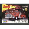 Image 1 : REVELL 1/32 MACK FIRE TRUCK PUMPER PLASTIC SNAP FIRE TRUCK MODEL KIT (UNBUILT IN BOX)