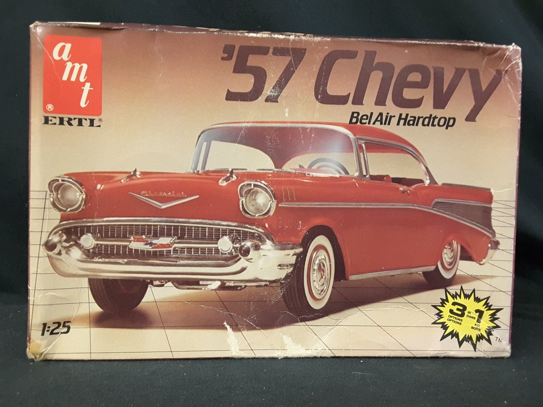 AMT ERTL MODEL KIT 57' CHEVY BEL-AIR HARD TOP NOS 1:25 SCALE (UNBUILT ...