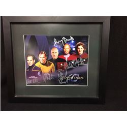 STAR TREK ALL 5 CAPTAINS FRAMED AND SIGNED BY ALL 5 W COA