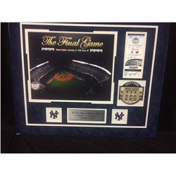 MATTED YANKEE STADIUM LAST GAME PHOTO WITT PATCH & TICKET